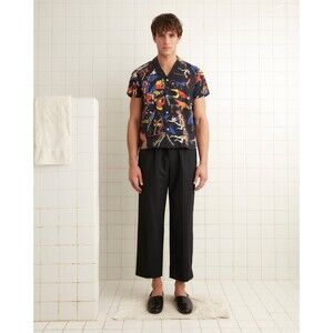 Bode Pastimes Short Sleeve Men's Shirt Printed Cotton Buttondown M NEW 284653